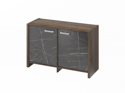 Тумба двухсекционная FI-12-02.G. Орех Пацифик Табак/Камень Пьетра Гриджиа черный Тумба двухсекционная FI-12-02.G. Орех Пацифик Табак/Камень Пьетра Гриджиа черный