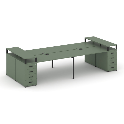 Бенч-система на 4 места с 2 опорными тумбами Concept CN.DRS-443