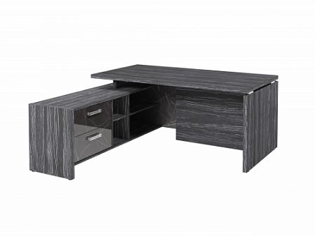 Стол с опорной тумбой FI-117L.GG Древесина Графит/Камень Пьетра Гриджиа черный