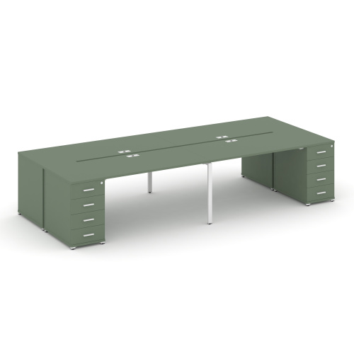 Бенч-система на 4 места с 2 опорными тумбами Concept CN.DRS-426