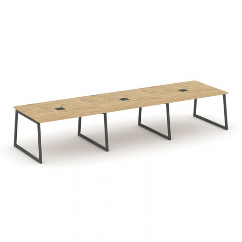 Style Project Стол переговорный SN-4T1.SPRG-052 Акация Лорка/Металл Антрацит/Заглушка Металл Антраци фото 7