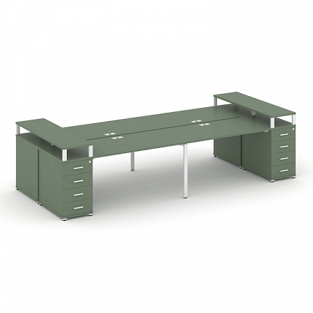 Бенч-система на 4 места с 2 опорными тумбами Concept CN.DRS-441