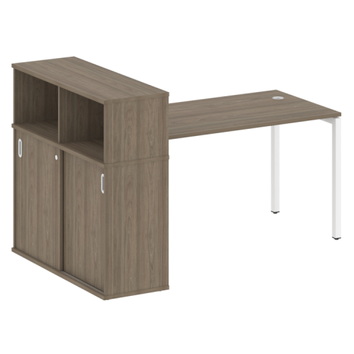 Стол офисный с шкафом-купе на П-обр. м/к Metal System Quattro 40БП.РС-СШК-3.3 фото 2