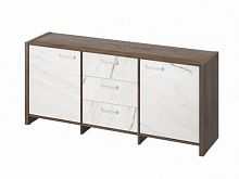 Тумба трехсекционная FI-13-01.G. Орех Пацифик Табак/Мрамор Леванто белый