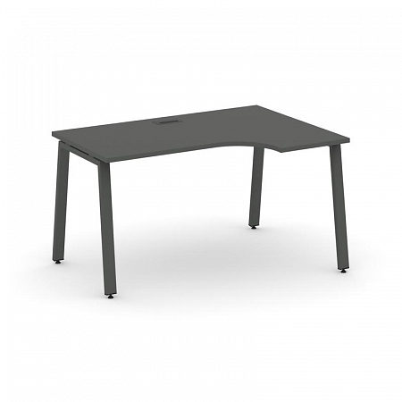 Style Project Стол рабочий эргоном. SN-6A.SPA-002(R) Антрацит/Металл Антрацит 1580*600/980*750