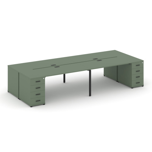 Бенч-система на 4 места с 2 опорными тумбами Concept CN.DRS-425