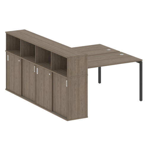 Бенч-система с шкафом-купе на П-обр. м/к Metal System Quattro 40БП.РС-СШК-4.3 Бенч-система с шкафом-купе на П-обр. м/к Metal System Quattro 40БП.РС-СШК-4.3