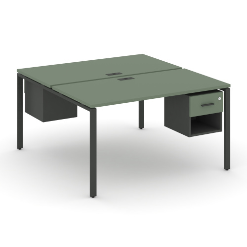 Бенч-система на 2 места с подвесными тумбами Concept CN.DRS-120 фото 2