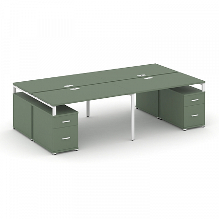 Бенч-система на 4 места с 2 опорными тумбами Concept CN.DRS-330