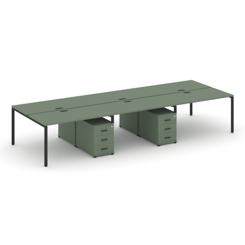 Бенч-система на 6 мест с 2 опорными тумбами Concept CN.DRS-343