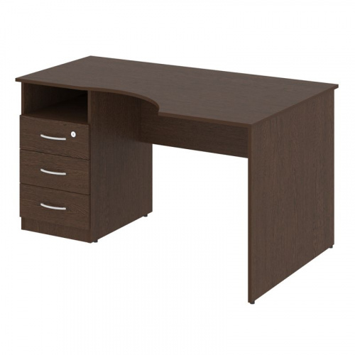 Nova S Стол криволинейный с тумбой левый В.САТ-2 (L) Бук Артизан 1400*900*750 Nova S Стол криволинейный с тумбой левый В.САТ-2 (L) Бук Артизан 1400*900*750