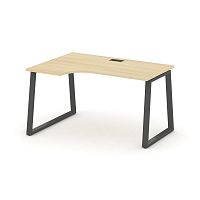 Style Project Стол рабочий эргоном. SN-6T1.SPA-011(L) Акация Лорка/Металл Антрацит/Заглушка Пластик