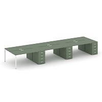 Бенч-система на 6 мест с 3 опорными тумбами Concept CN.DRS-459