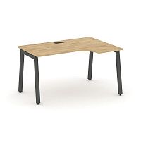 Style Project Стол рабочий эргоном. SN-5A.SPA-001(R) Тиквуд Светлый/Металл Антрацит 1380*600/980*750