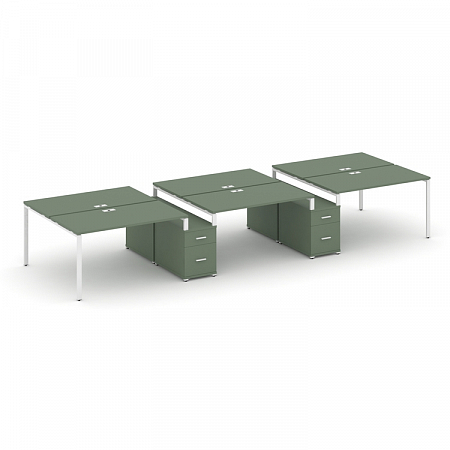 Бенч-система на 6 мест с 2 опорными тумбами Concept CN.DRS-339