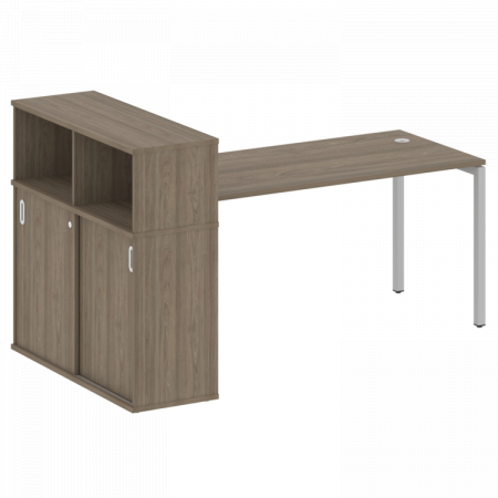 Стол офисный с шкафом-купе на П-обр. м/к Metal System Quattro 40БП.РС-СШК-3.4