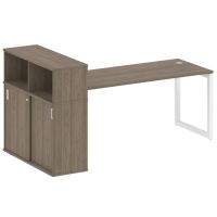 Стол офисный с шкафом-купе на О-обр. м/к Metal System Quattro 50БО.РС-СШК-3.5